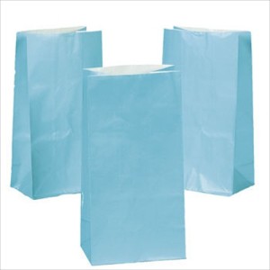 RTD-2317 : Light Blue Paper Treat Bags at MovieNightParty.com