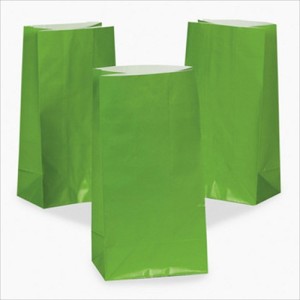 RTD-2323 : Green Paper Treat Bags at MovieNightParty.com