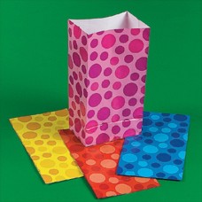 24-Pack Assorted Color Polka-Dot Paper Treat Bags