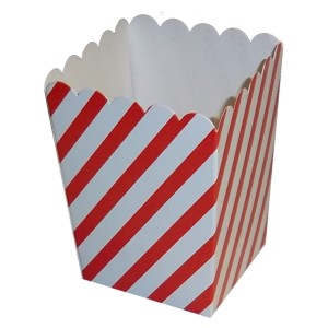 RTD-2668 : Red and White Striped Mini Popcorn Box at MovieNightParty.com