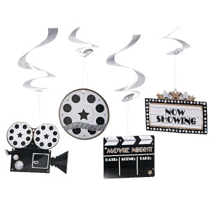 RTD-342917 : 17-Pack Movie Night Swirly Curly Dangling Cutouts at RTD Gifts