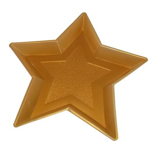 RTD-3718 : Gold Star Shaped 13 inch Snack Tray at MovieNightParty.com