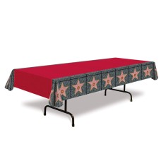 Movie Night Party Red Carpet Star Table Cover
